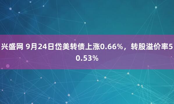 兴盛网 9月24日岱美转债上涨0.66%，转股溢价率50.53%